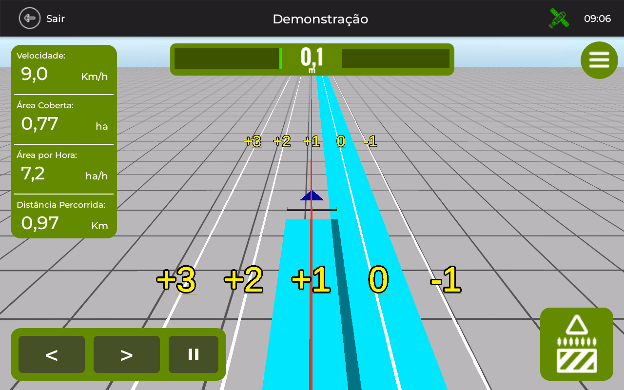 Interface Agro Guidance em operação no campo