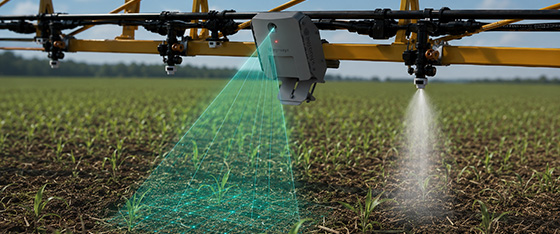 Pulverizador aplicando somente em plantas invasoras — aplicação seletiva XPRAYER®